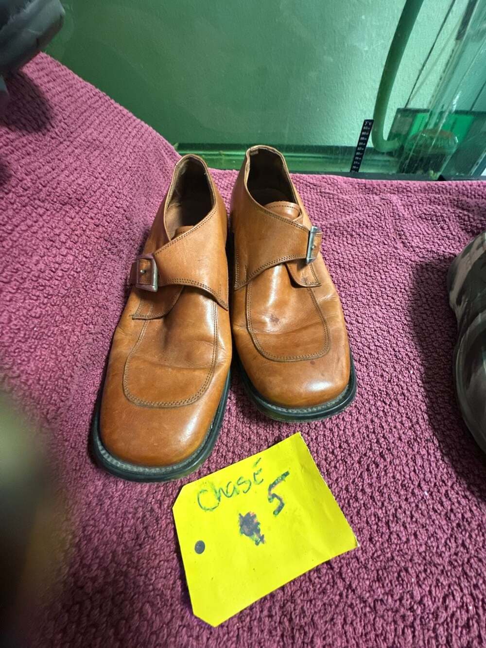 Mens Brown Leather Monk Strap Dress Shoes Made in Italy